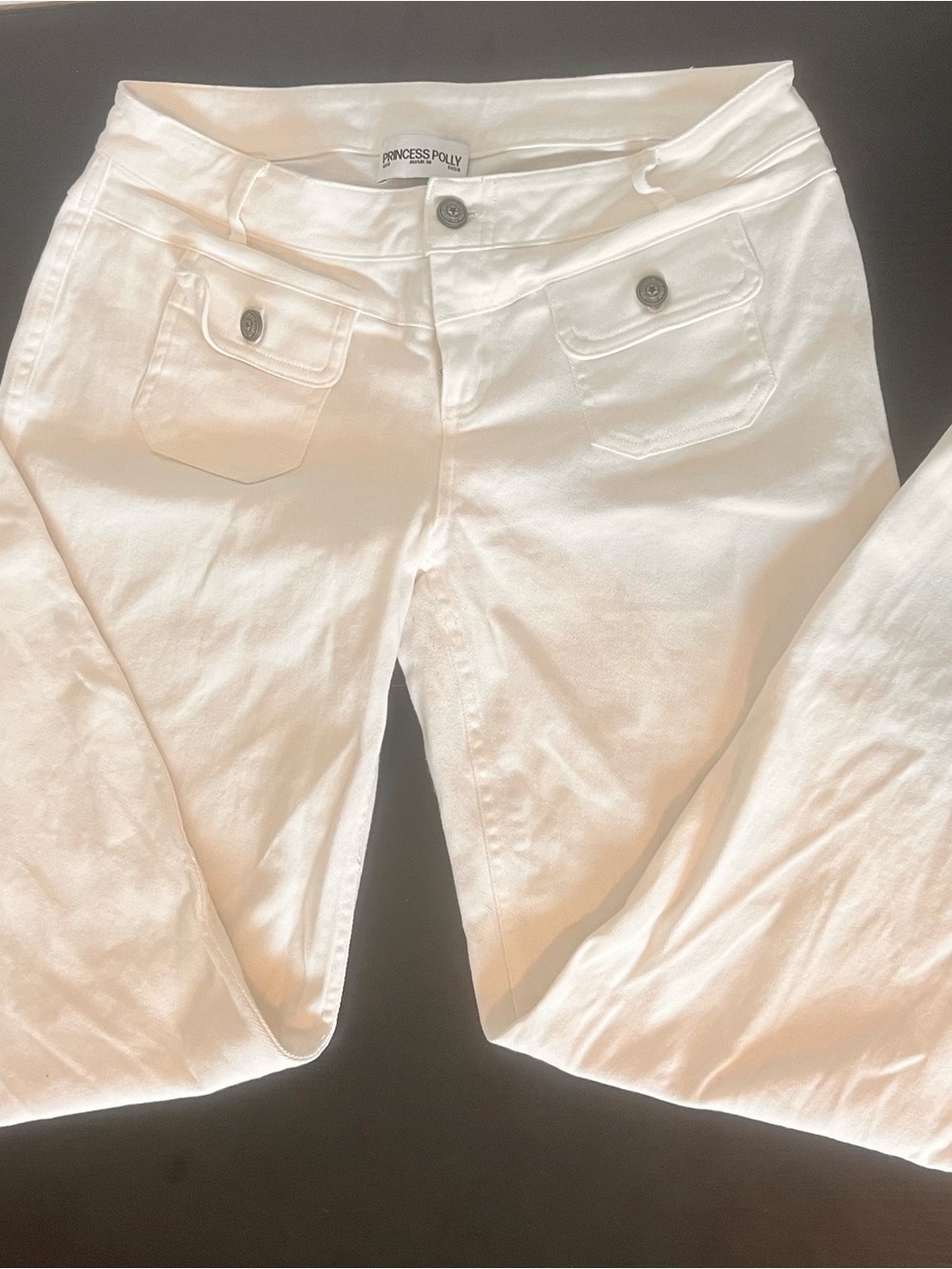 Princess Polly Benicale Low Rise White Cargo Pants Y2K Size - 6 🐝